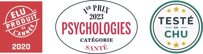 Élu produit de l'année 2020, 1er Prix 2023 Psychologies catégorie Santé, testé en CHU