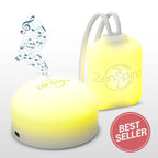 ZenSpire + et ZenSpire Pocket allumés en jaune sur un fond blanc