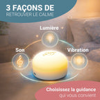 ZenSpire + allumé avec ses trois modes de guidage : lumière, son et vibration