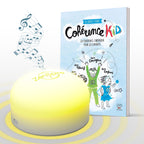 ZenSpire + allumé en jaune devant le livre Cohérence Kid du Dr David O’Hare